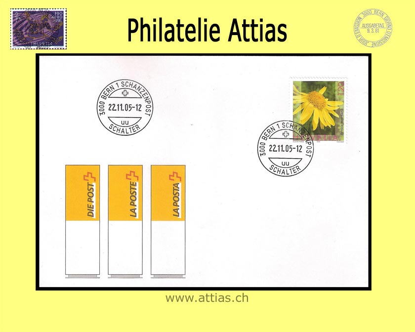 CH 2005 1076A Heilpflanze Arnika 1.20 Zähnungsänderung auf Frühdatum-Brief