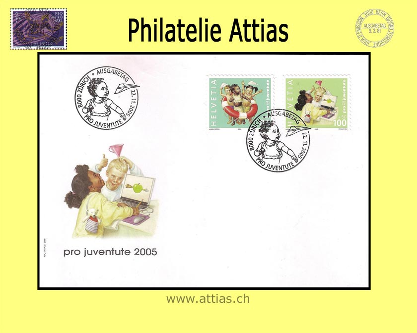 CH 2005 FDC Pro Juventute - Marken aus Heftchen