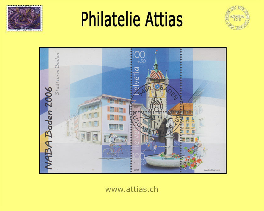 CH 2006 W96 (Bl.41) Block NABA II 2006 Baden ET-Stempel