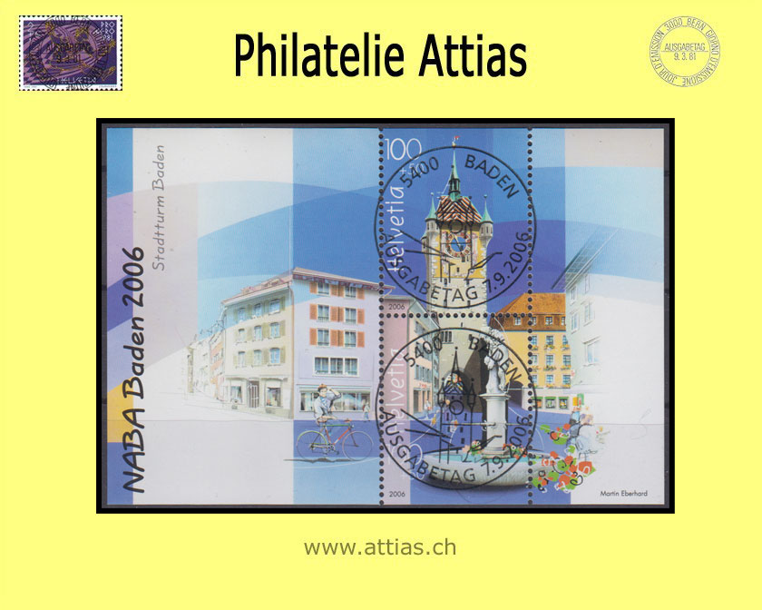 CH 2006 Z166/W94-W95 NABA Baden II - Werte aus Block mit ET-Vollstempel