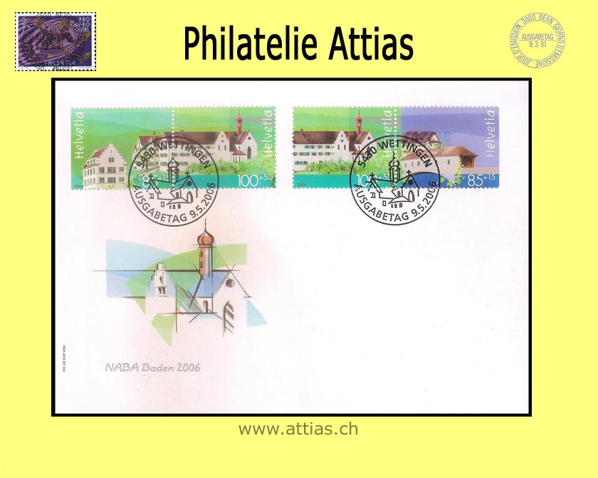 CH 2006 FDC Block Naba Baden I - Zus. Werte 2 Paare