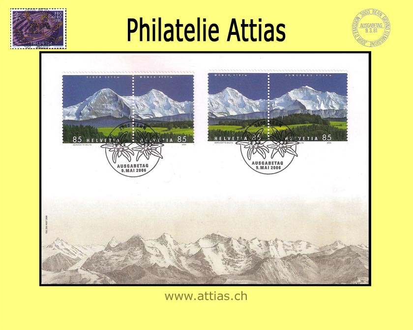 CH 2006 FDC Bergpanorama - Kombinationen 2 Paare