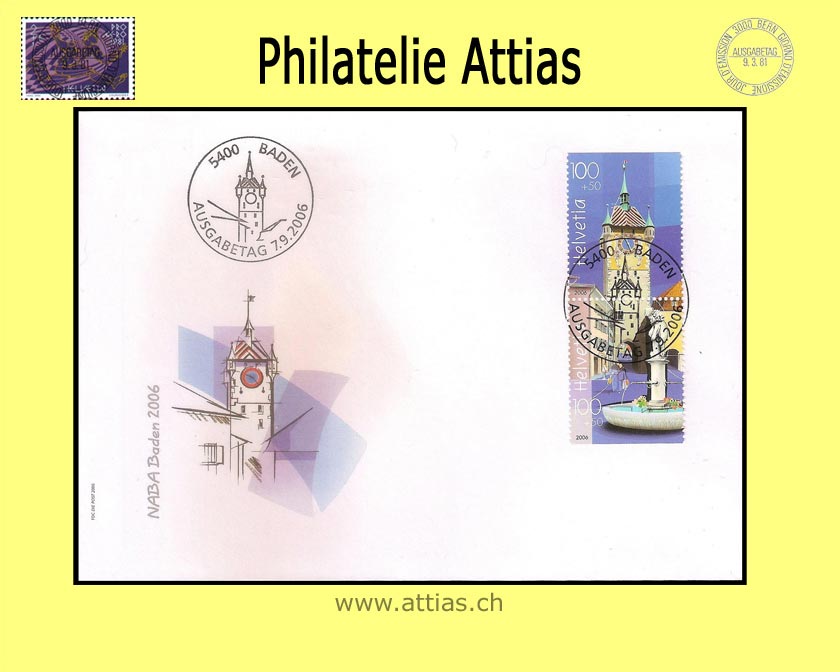 CH 2006 FDC Block Naba Baden II - Zus. Werte 1 Paar