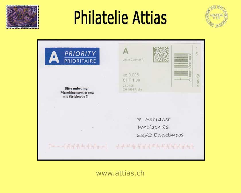 CH 2007 AFS 3.2 PESA Selbstbedienungsgerät LA POSTE, Lettre Courier A