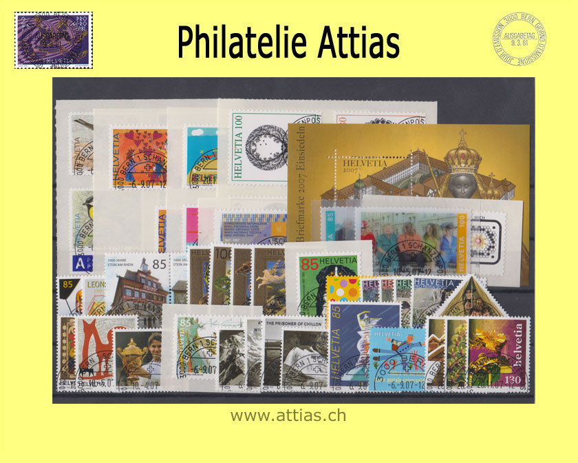 CH 2007 Jahresserie der Post mit Ersttags-Stempel