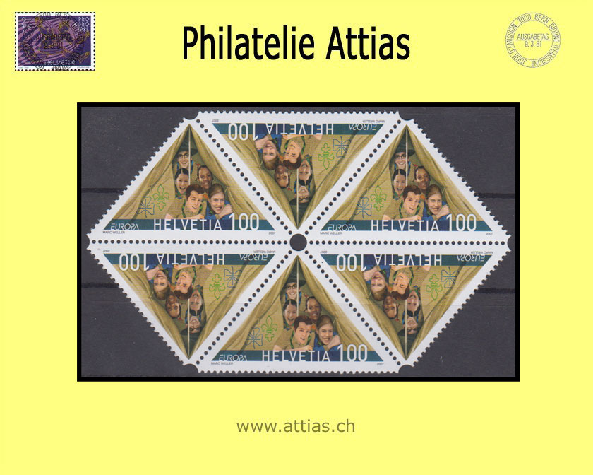 CH 2007 K58-60I 100 Jahre Pfadibewegung, Herzstück  Postfrisch