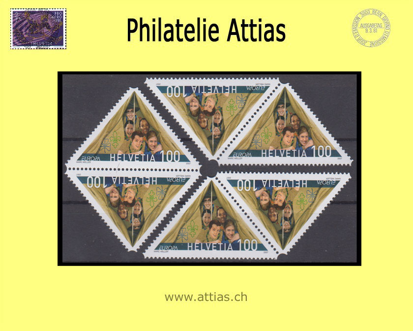 CH 2007 K58-K60 100 Jahre Pfadibewegung, 3 Kehrdrucke  Postfrisch