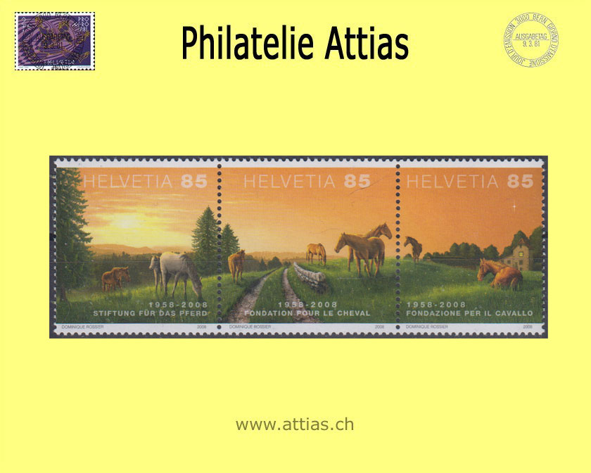 CH 2008 Jura landscape connected stamps MNH