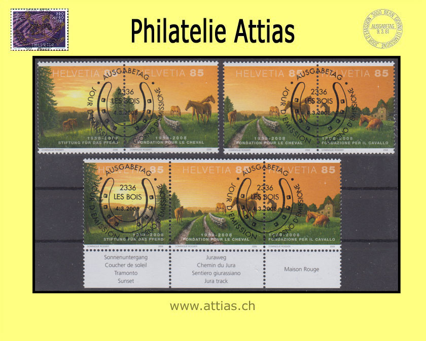 CH 2008 Z172-Z174 Juralandschaft Serie Zusammenhängende mit ET-Vollstempel