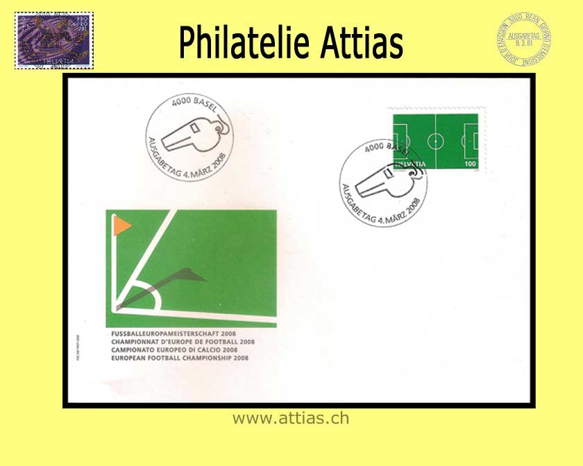 CH 2008 FDC Football EC - Stamp of Sheet