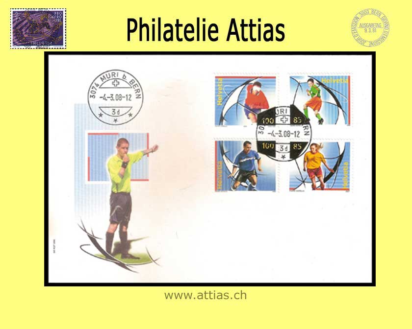 CH 2008 FDC Aktivfussball - Combo-Beleg