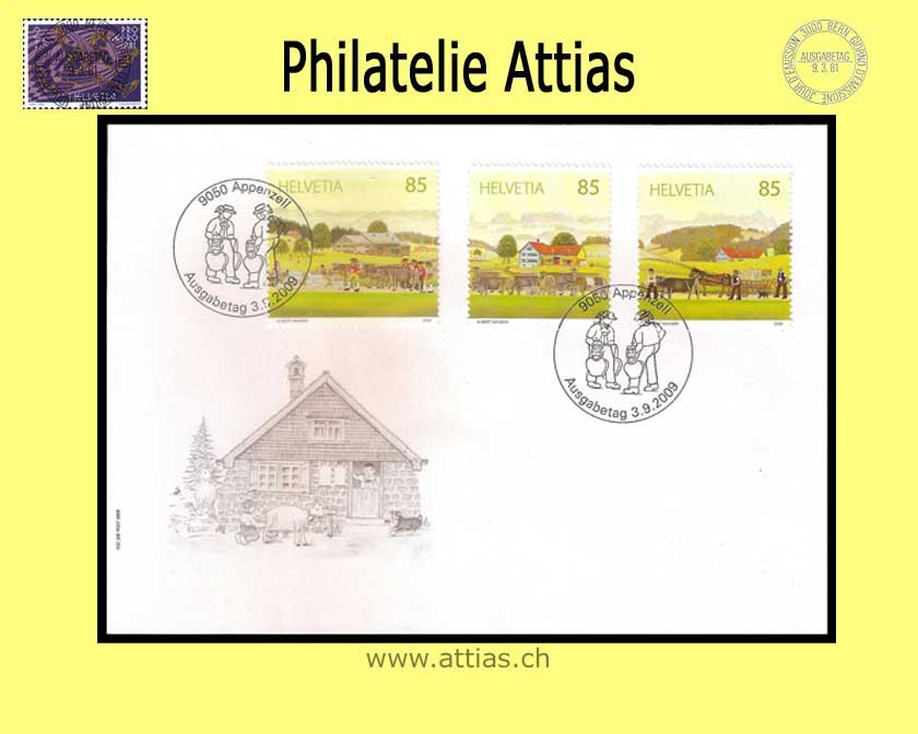 CH 2009 FDC Alpabfahrt - Einzelmarken