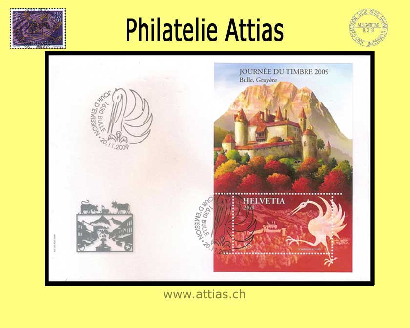 CH 2009 FDC Block Tag der Briefmarke Bulle - Format C6