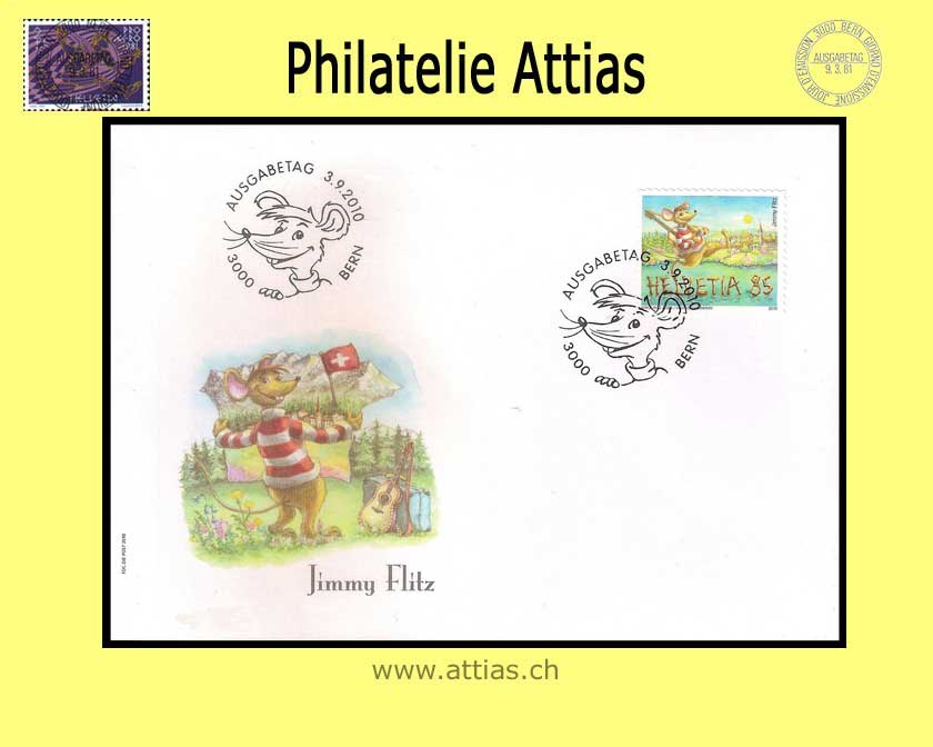 CH 2010 FDC Jimmy Flitz - Marke aus Markenheft