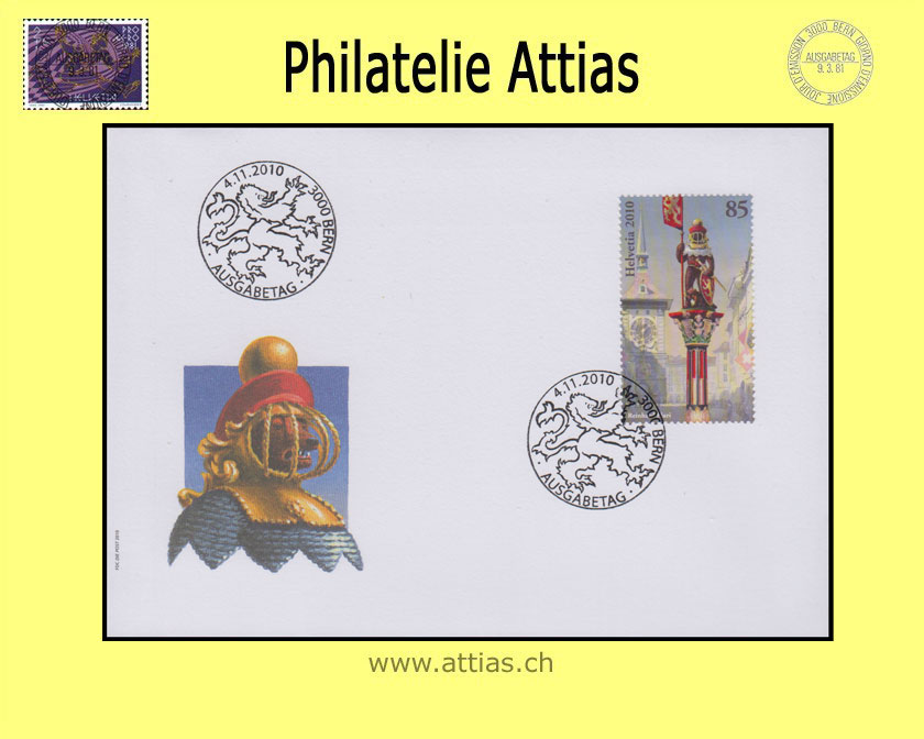 CH 2010 FDC Block Tag der Briefmarke Bern - Einzelmarke