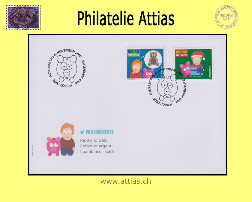 CH 2010 FDC Pro Juventute - Marken aus Heftchen