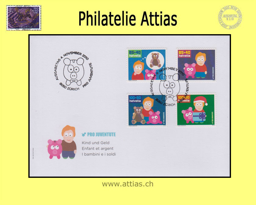 CH 2010 FDC Pro Juventute - Marken aus Bogen