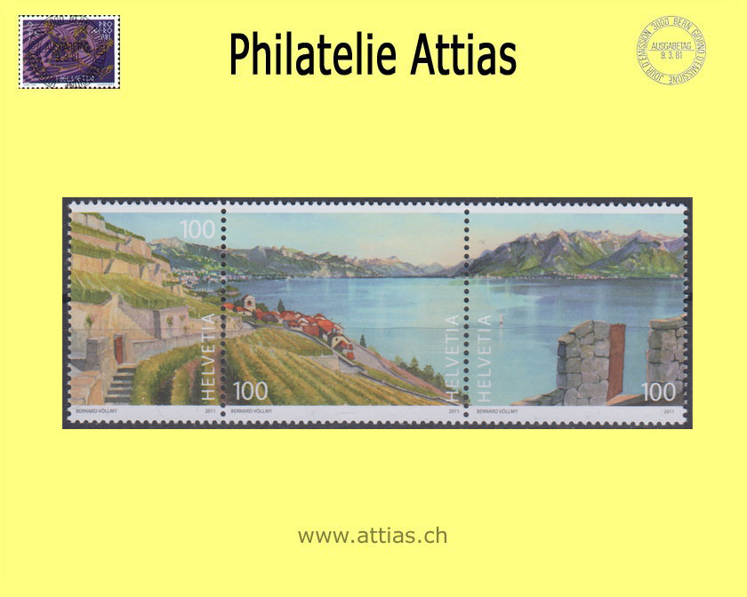 CH 2011 Lavaux connected stamps MNH