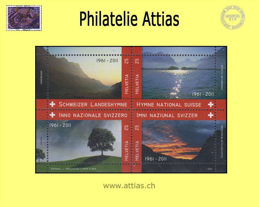 CH 2011 1394 (Bl.47) Block 50 Jahre Schweizer Landeshymne  Postfrisch