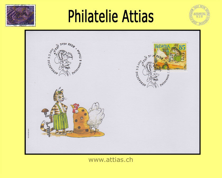 CH 2011 FDC Petterson & Findus - Marke aus Markenheft