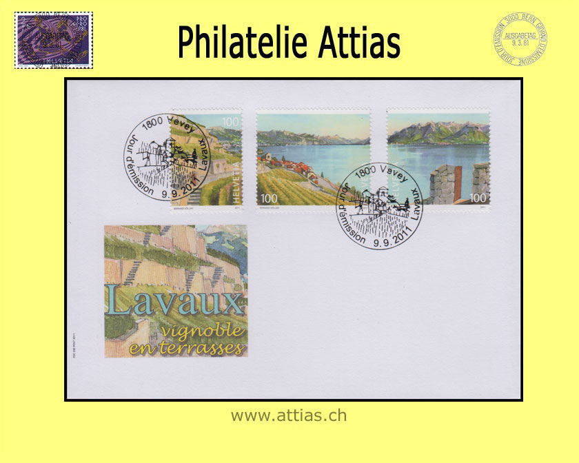 CH 2011 FDC Lavaux - Einzelmarken