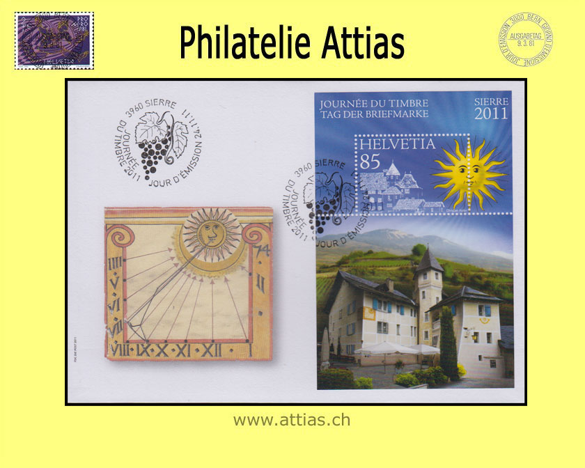 CH 2011 FDC Block Tag der Briefmarke Sierre - Format C6