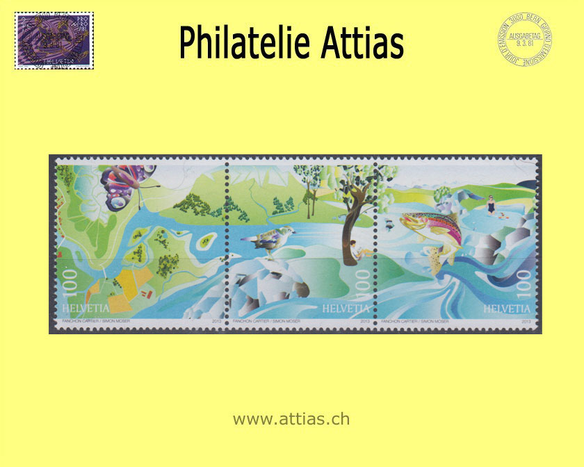 CH 2013 Renaturation connected stamps MNH