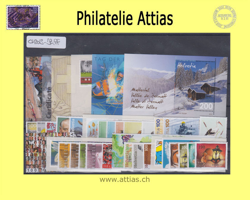CH 2013 Year Set of Post MNH