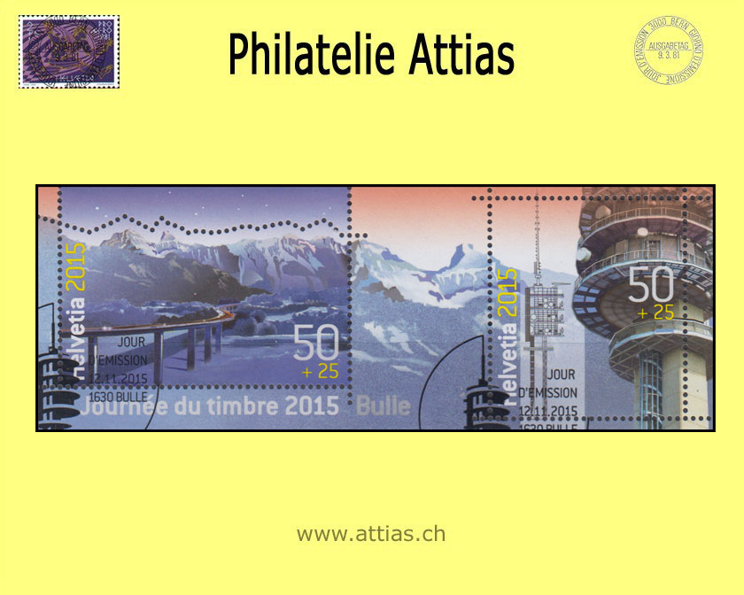 CH 2015 W106 (Bl.60) Block TdB Bulle ET-Stempel