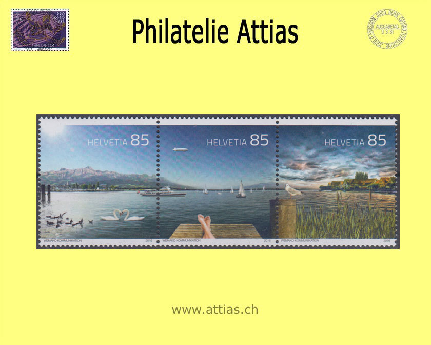 CH 2016 Lake Constance connected stamps MNH