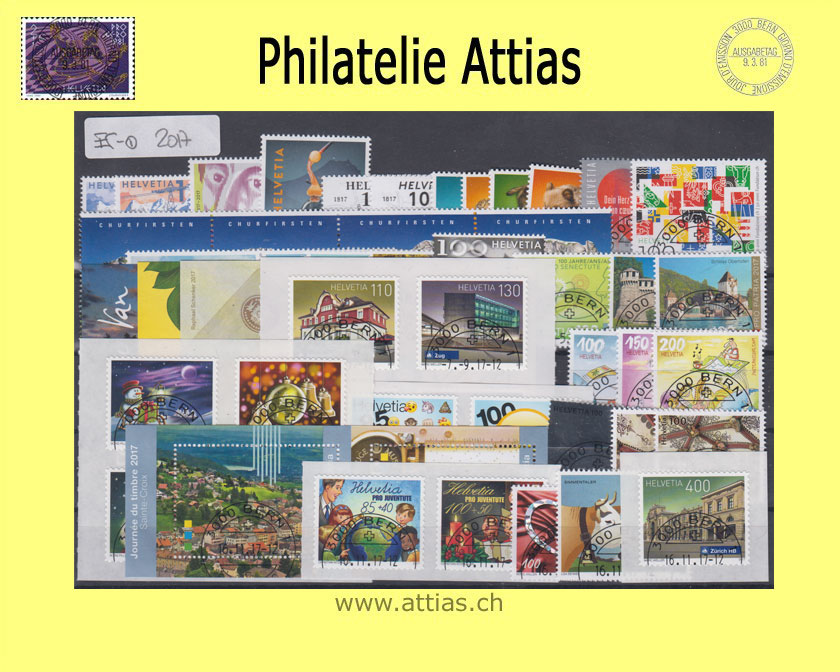 CH 2017 Jahresserie der Post mit Ersttags-Stempel