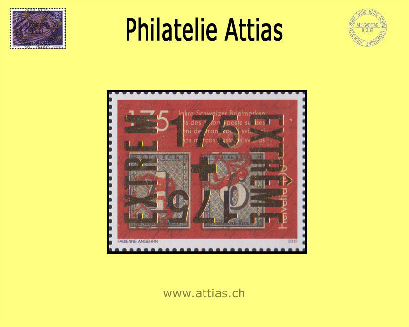 CH 2018 175 Jahre Schweizer Briefmarken - EXTREM 175 - Einzelmarke - Postfrisch