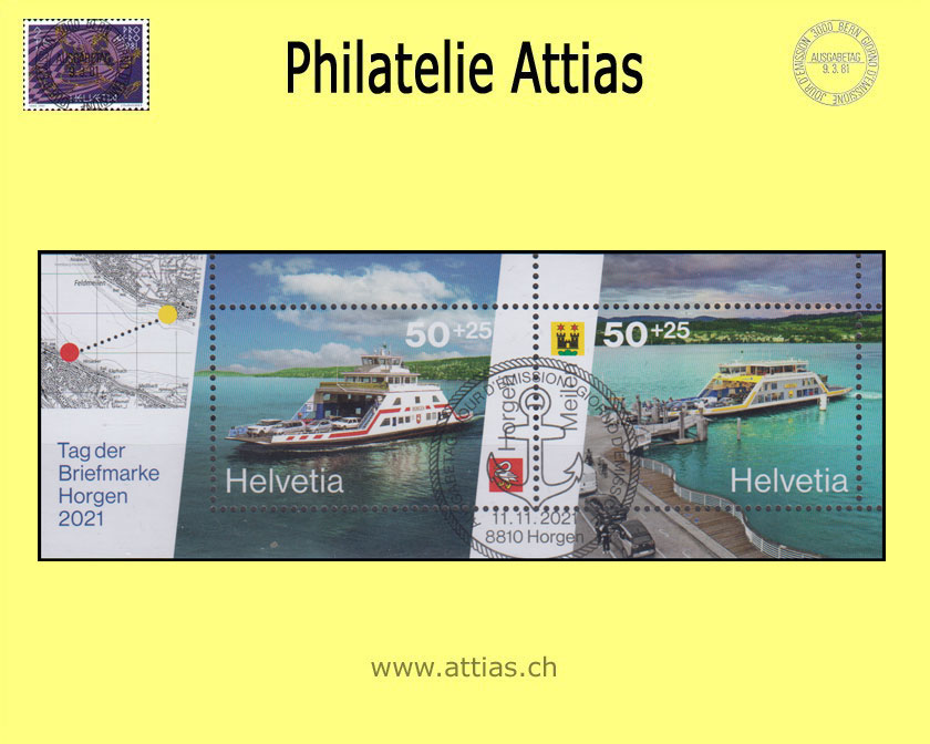 CH 2021 W128 (Bl.80) Block TdB Horgen ZH ET-Stempel