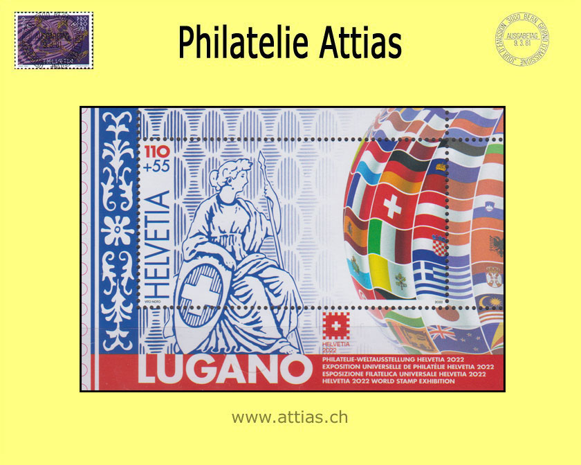 CH 2022 W130 (Bl.82) Block II Weltausstellung HELVETIA Lugano TI  Postfrisch