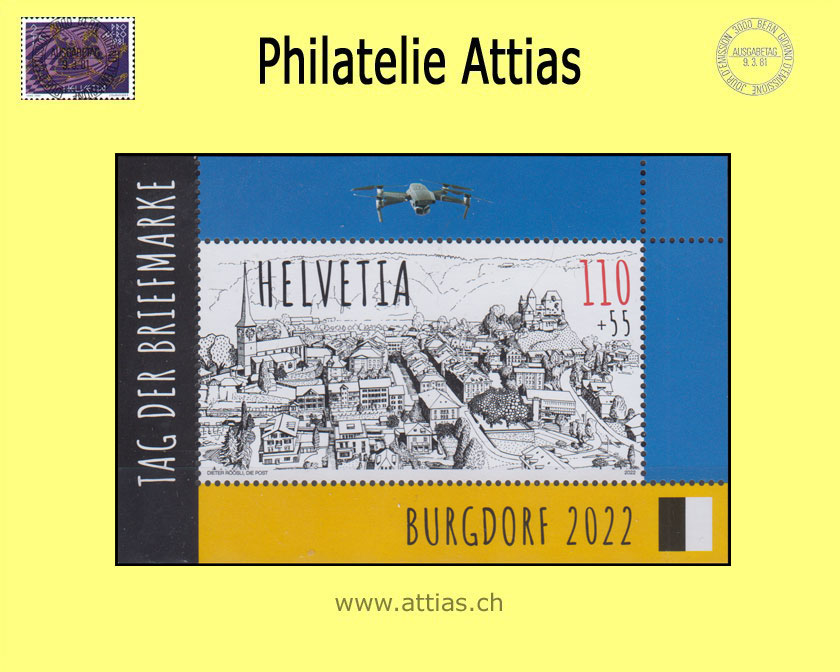 CH 2022 W132 (Bl.96) Block TdB Burgdorf BE  Postfrisch
