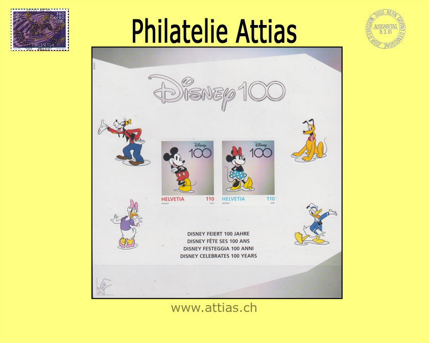 CH 2023 1981 (Bl.104) Block 100 Jahre Disney  Postfrisch
