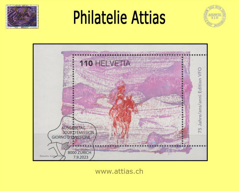 CH 2023 1966 (Bl.101) Block 75 Jahre Edition VFO ET-Stempel