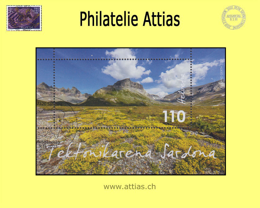 CH 2023 1978 (Bl.102) Block Tektonikarena Sardona ET-Stempel