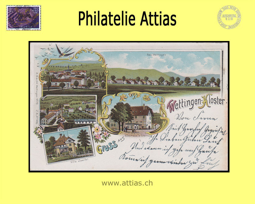 PC Wettingen-Kloster AG color-litho Gruss aus