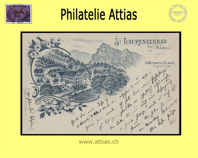 AK Erlinsbach AG Litho St. Laurenzenbad bei Aarau