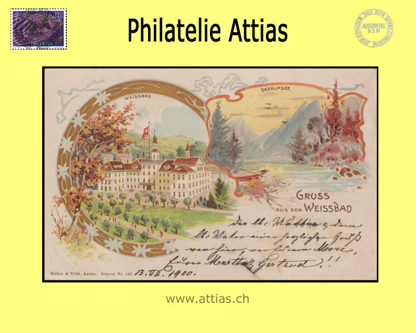 PC Weissbad AI color-litho Gruss aus (2 pictures)