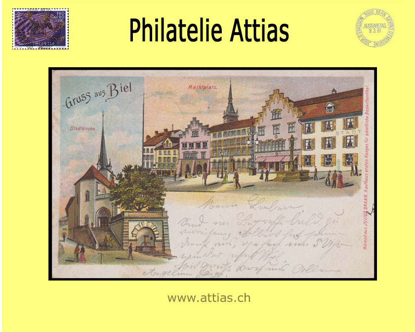 PC Biel/Bienne BE color-litho Gruss aus