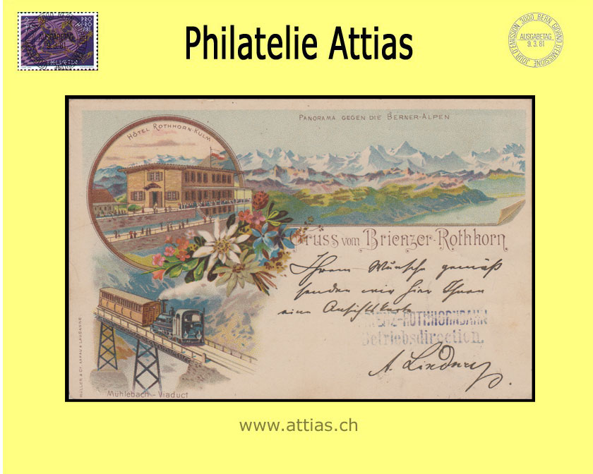 AK Brienzer Rothorn BE Farb-Litho Gruss vom (1898)