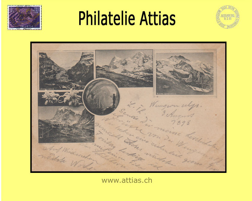 AK Wengen BE mit 5 Bilder (1898)