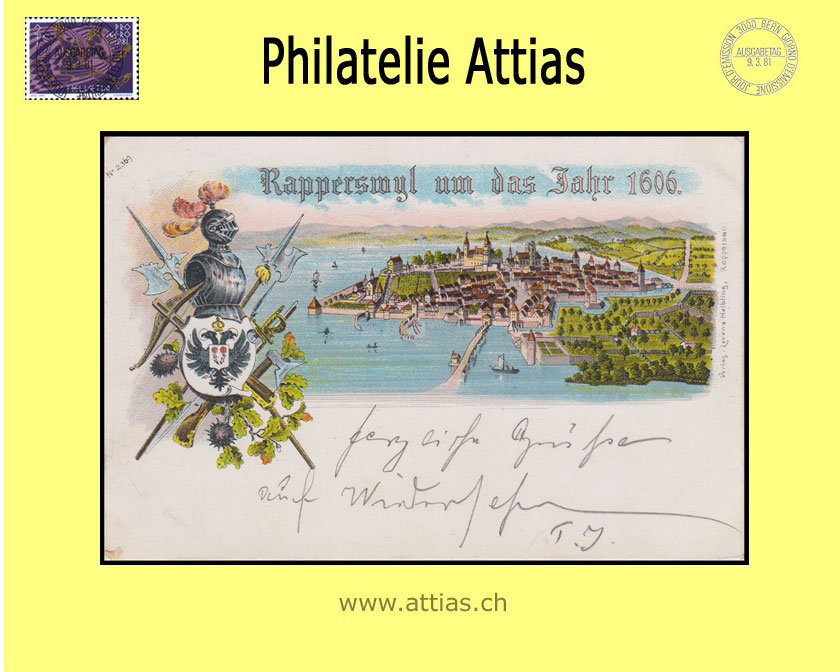 PC Rapperswil SG color-litho Rapperswyl um das Jahr 1606 (1898)