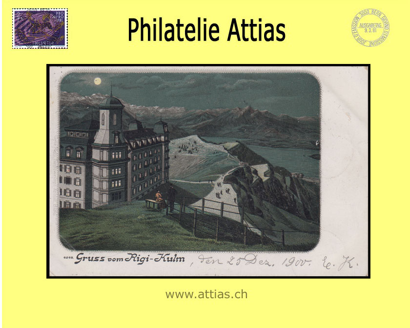 PC Rigi SZ color-litho Gruss vom (Moon shine) (1900)