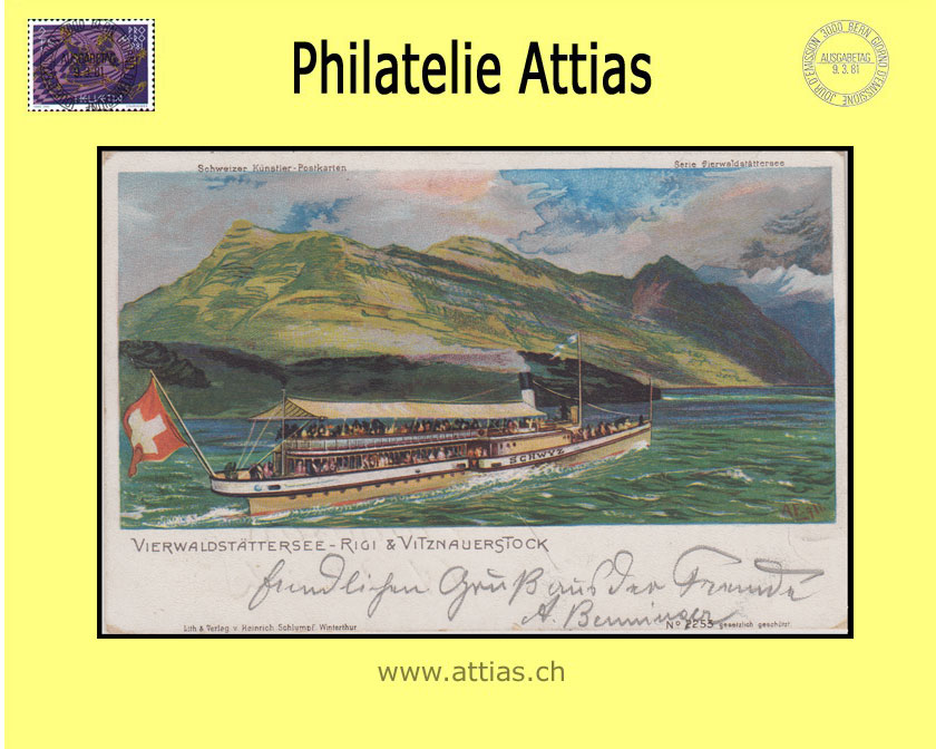 AK Rigi SZ Farb-Litho Vierwaldstättersee-Rigi (1910)