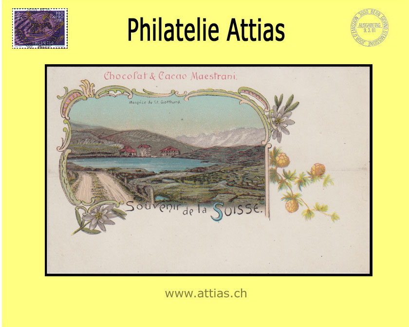 PC Gotthard TI color-litho Souvenir de la Suisse (1910) (*)