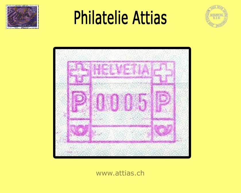 CH 1981 ATM Type 4,  Single value  MNH