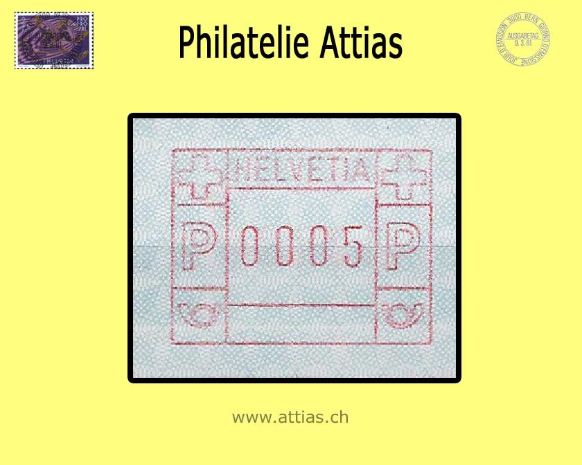 CH 1981 ATM Type 5,   Single value MNH